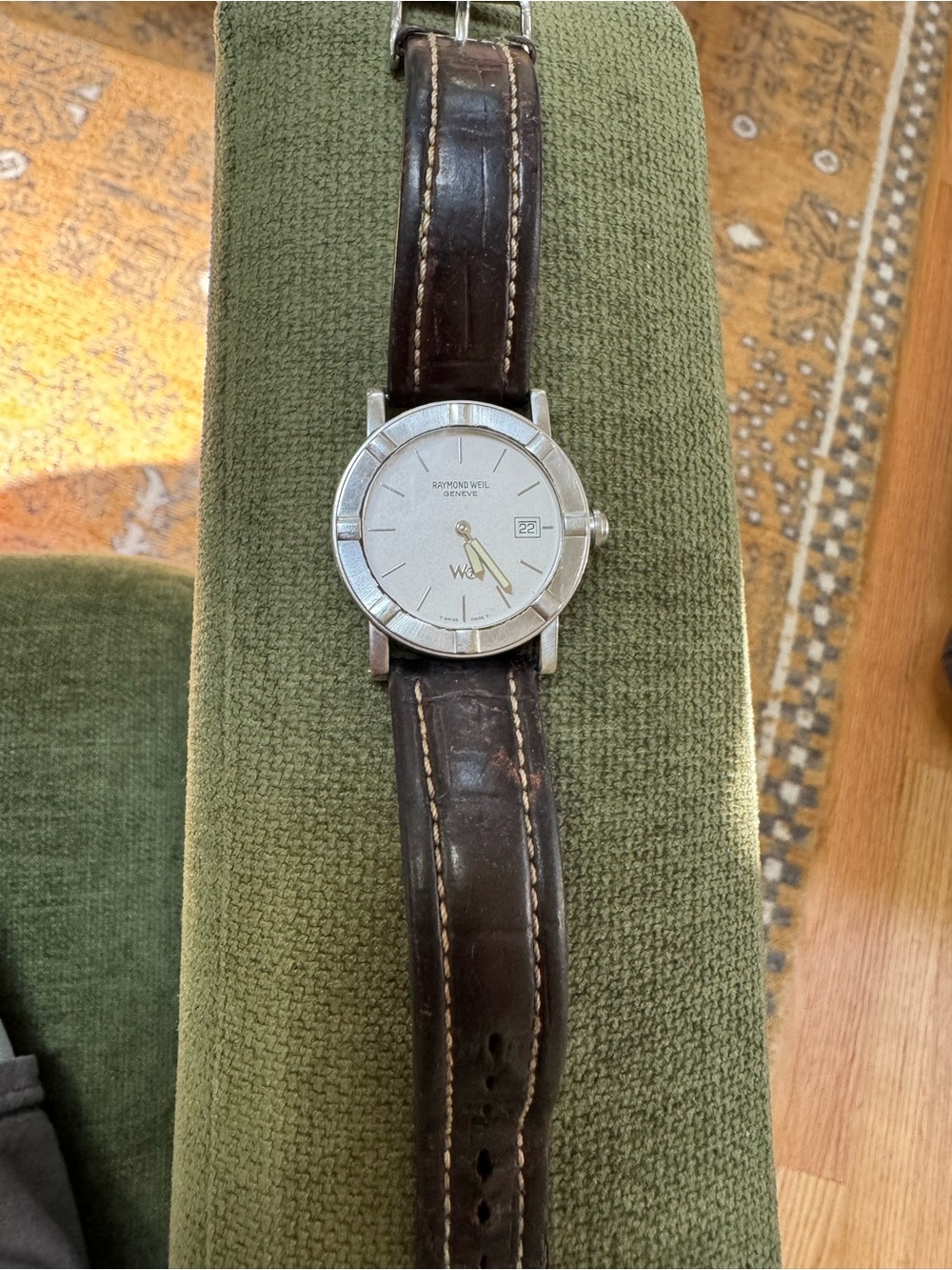 Raymond Weil Silver Dial Watch with Dark Brown Leather Strap - Picture 2 of 9